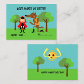愛の教室キッズバレンタインのフラットノートカード ノートカード (正面/裏面)