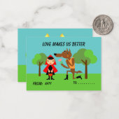 愛の教室キッズバレンタインのフラットノートカード ノートカード (正面/裏面インサイチュ)