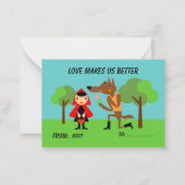 愛の教室キッズバレンタインのフラットノートカード ノートカード (正面)