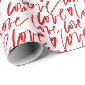 愛の文字が素敵な手書きのLOVE ラッピングペーパー (ロールコーナー)