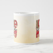 愛の文字のバパターン(の模様が)あるンタイン ジャンボコーヒーマグカップ (正面)