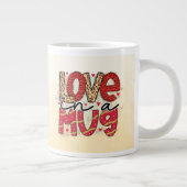 愛の文字のバパターン(の模様が)あるンタイン ジャンボコーヒーマグカップ (右)