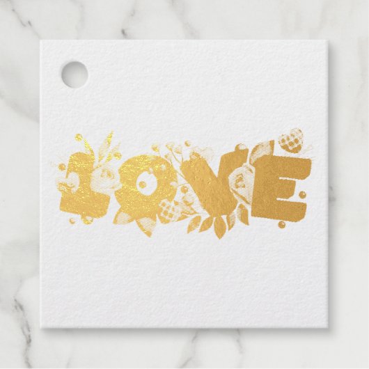 愛の文字はっきりしたブロック文字の水色 フェイバータグ (正面)