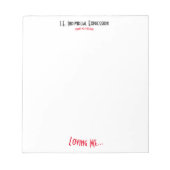 愛の文房具紙愛する私書のメモ帳 ノートパッド (正面)