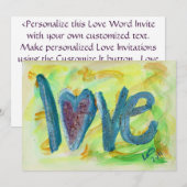 愛の新鮮な春招待状または発表 招待状 (正面/裏面)