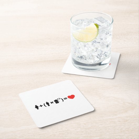 愛の方程式男性へ スクエアペーパーコースター (インサイチュ)