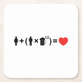 愛の方程式男性へ スクエアペーパーコースター (正面)