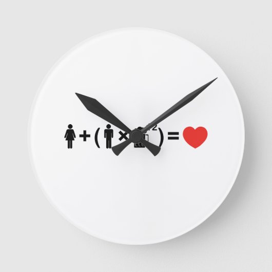 愛の方程式男性へ ラウンド壁時計 (正面)