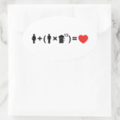 愛の方程式男性へ 楕円形シール (バッグ)