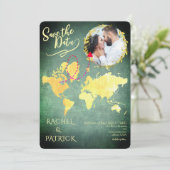 愛の旅の地図付きSave the Date 招待状 (スタンド正面)