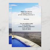 愛の旅クルーズ船/目的地の結婚式 招待状 (正面/裏面)