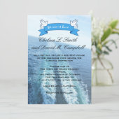 愛の旅|クルーズ船/目的地でのウェディング 招待状 (スタンド正面)