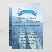 愛の旅|クルーズ船/目的地でのウェディング 招待状 (正面/裏面)