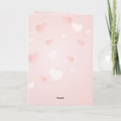 愛の日のための穏やかなピンクのハート シーズンカード (裏面)