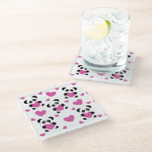 愛の日へのパターン ガラスコースター (アングル)