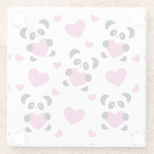 愛の日へのパターン ガラスコースター (裏面)