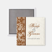 愛の日結婚付を保存カスタムする マグネット (正面/裏面)