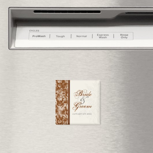 愛の日結婚付を保存カスタムする マグネット (インサイチュ (食洗機))