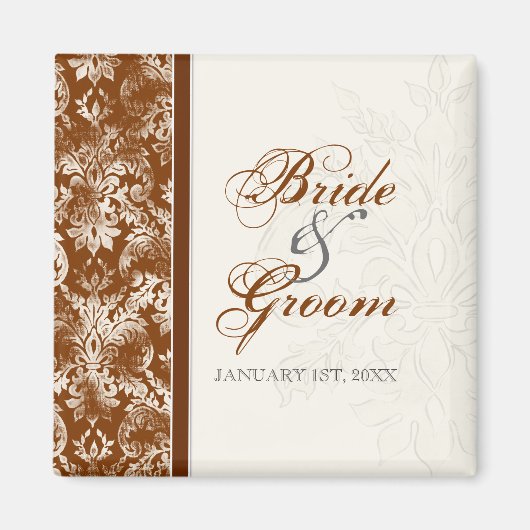 愛の日結婚付を保存カスタムする マグネット (正面)