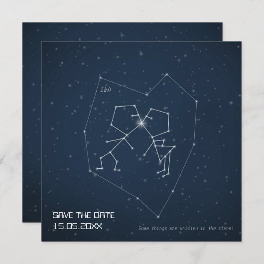愛の星座 – 結婚式日付を保存 セーブザデート (正面/裏面)