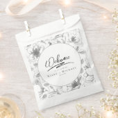 愛の書結婚道の花柄Blk ID940 フェイバーバッグ (クリップ留めされた状態)