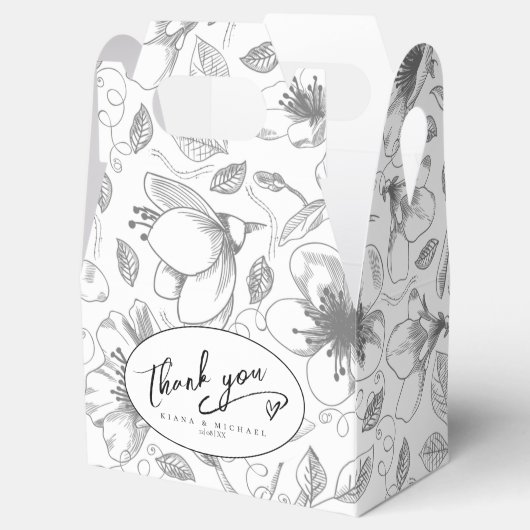 愛の書道ありがとうハートブラックID940 フェイバーボックス (オープン)