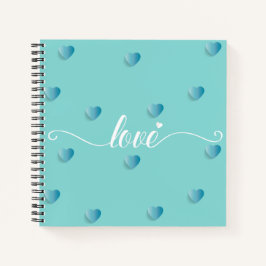 愛の書道のハートロマンチック ノートブック
