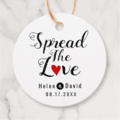 愛の書道の赤いハート結婚を フェイバータグ (正面)