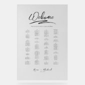 愛の書道歓迎シーティングチャートB&W ID940 アクリルサイン (正面)