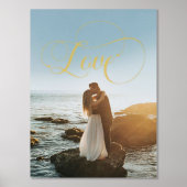 愛の書道結婚のカップルのフォトフォイルプリント 箔ポスター (正面)