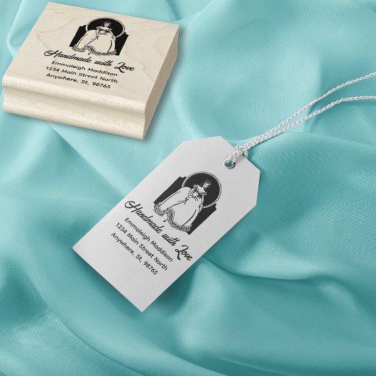 愛の服を着たヴィンテージで手作り ラバースタンプ