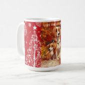 「愛の服を着て：犬の母の生活は見たことがない コーヒーマグカップ (正面左)