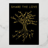 愛の木かわいい意味のある写真パーソナライズされた|過去記事 箔招待状 (正面)