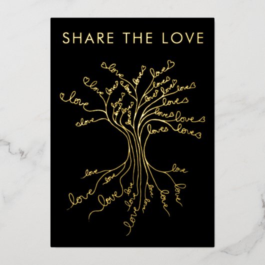 愛の木かわいい意味のある写真パーソナライズされた|過去記事 箔招待状 (正面)