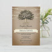 愛の木に根素朴ざしたライトカップルのシャワー 招待状 (スタンド正面)