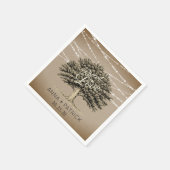 愛の木のストリングラ素朴イトに根付結婚く スタンダードカクテルナプキン (角)