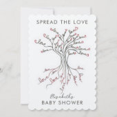愛の木の意味のある赤パーソナライズされたちゃんシャワー 招待状 (正面)