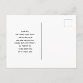 愛の木の枝に座るフクロウたち、ありがとう ポストカード (裏面)