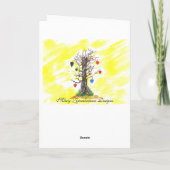 愛の木の黄色のグリーティングカード カード (裏面)