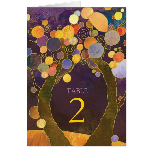 愛の木パープル結婚のテーブル番号 (正面)
