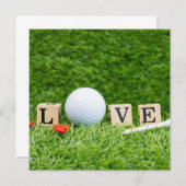 愛の木製の言葉とゴルフバレンタインデーボール (正面/裏面)