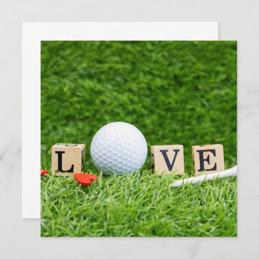 愛の木製の言葉とゴルフバレンタインデーボール (正面/裏面)