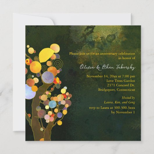 愛の木50周年結婚記念 招待状 (裏面)