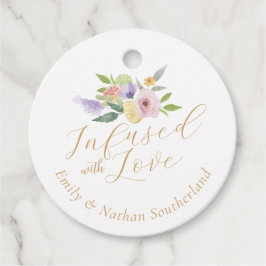 愛の柑橘類とフローラのモノグラム結婚が注入される フェイバータグ