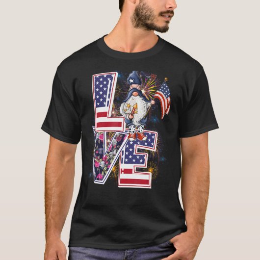 愛の格言7月4日の愛国心 Tシャツ (正面)