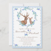 愛の森の冬の結婚式のデアーズ 招待状 (正面)