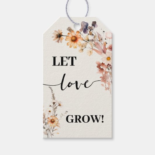 愛の植物の贈り物を秋の野花を成長させる ギフトタグ (正面)