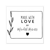 愛の植物性の枠パーソナライズされたで作られる セルフインキングスタンプ (デザイン)