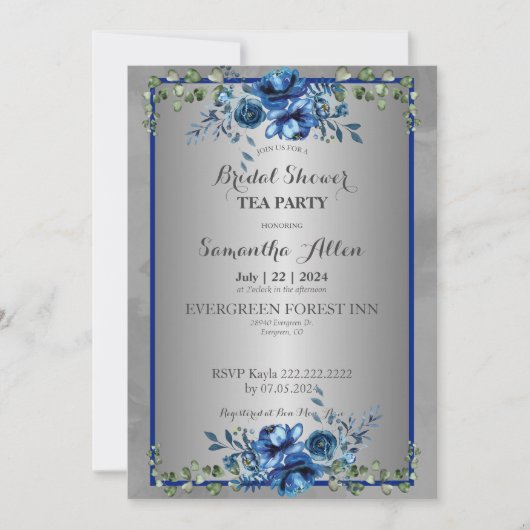 愛の植物性花びら:ブライダルのために私たちに参加 招待状 (正面)