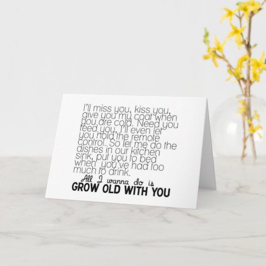 愛の歌があなたと一緒に古くなりたい恋しく思 カード (黄色い花)